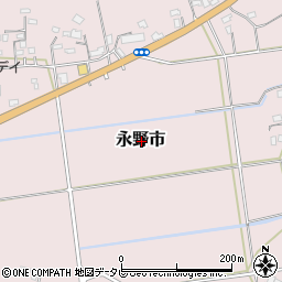 愛媛県北宇和郡鬼北町永野市周辺の地図