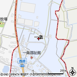 福岡県筑後市一条周辺の地図