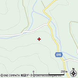 大分県日田市前津江町柚木本村周辺の地図