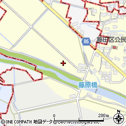 福岡県八女郡広川町藤田周辺の地図