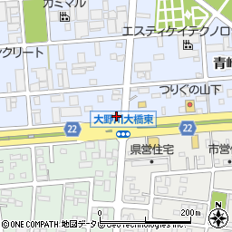 大分県大分市青崎1丁目14-34周辺の地図