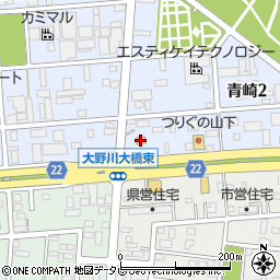 ファミリーマート大分青崎店周辺の地図