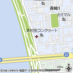 大分県大分市青崎1丁目2周辺の地図