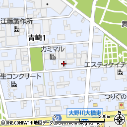 大分県大分市青崎1丁目12-46周辺の地図