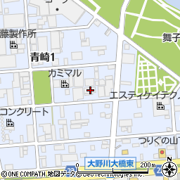 大分県大分市青崎1丁目12-44周辺の地図