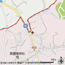 福岡県八女郡広川町日吉1137-8周辺の地図