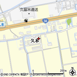 佐賀県小城市久本周辺の地図