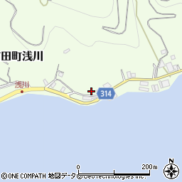 愛媛県宇和島市吉田町浅川161周辺の地図