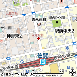 佐賀駅北口周辺の地図