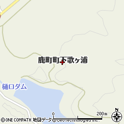 長崎県佐世保市鹿町町下歌ヶ浦周辺の地図