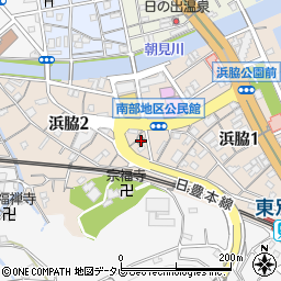 別府浜脇郵便局周辺の地図