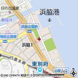 大分県別府市浜脇周辺の地図