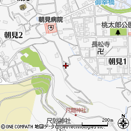 朝香園展望台周辺の地図