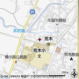 福岡県久留米市荒木町荒木1577-3周辺の地図