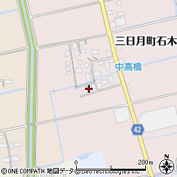 佐賀県小城市三日月町石木172周辺の地図