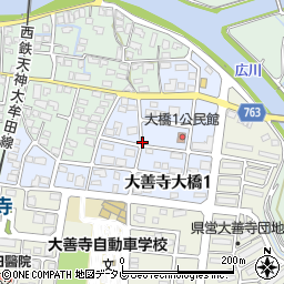 福岡県久留米市大善寺大橋周辺の地図