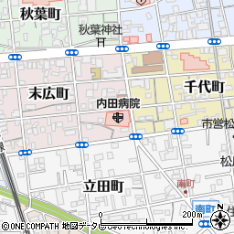 内田病院周辺の地図