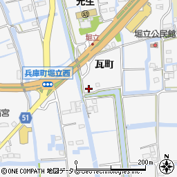 佐賀県佐賀市兵庫町瓦町587周辺の地図