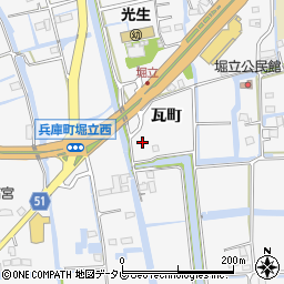 佐賀県佐賀市兵庫町瓦町593周辺の地図