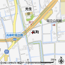 佐賀県佐賀市兵庫町瓦町595周辺の地図