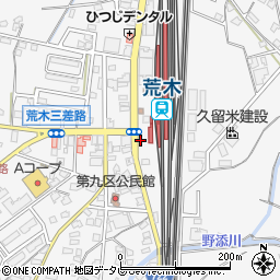 ＪＲ九州レンタカー＆パーキング荒木駅第１駐車場周辺の地図