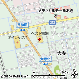 ベスト電器佐賀小城店周辺の地図