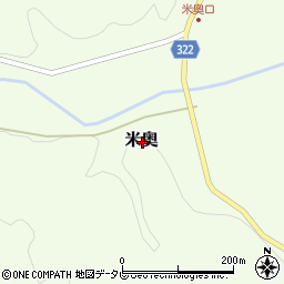 高知県高岡郡四万十町米奥周辺の地図