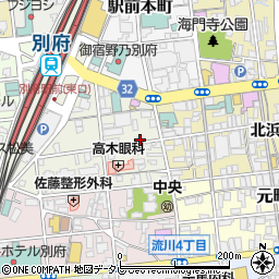 リパーク別府駅前町駐車場周辺の地図