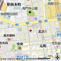 壱丁目ラーメン 別府北浜本店周辺の地図