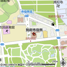 別府市役所　中央監視室周辺の地図