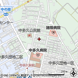 佐賀県多久市北多久町多久原中多久団地一区周辺の地図