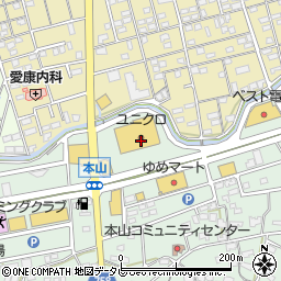 ユニクロ久留米上津店周辺の地図