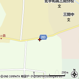 愛媛県宇和島市三間町務田593周辺の地図