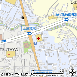 ダイソー久留米上津店周辺の地図