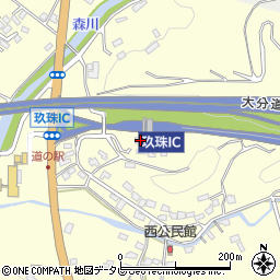 西日本高速道路株式会社　玖珠料金所周辺の地図