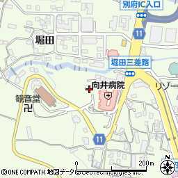 大分県別府市堀田8組周辺の地図