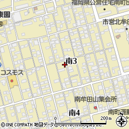 福岡県久留米市南3丁目周辺の地図