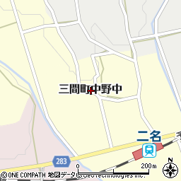 愛媛県宇和島市三間町中野中周辺の地図
