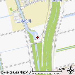 三本松川排水機場周辺の地図