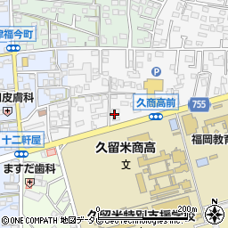 福岡県久留米市西町108-27周辺の地図