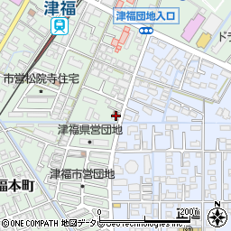 福岡県久留米市津福本町1671-4周辺の地図