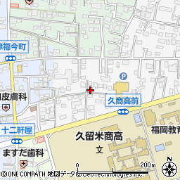 福岡県久留米市西町111-14周辺の地図