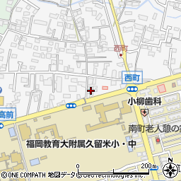 福岡県久留米市西町151-14周辺の地図