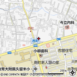 福岡県久留米市西町202周辺の地図