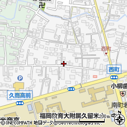 福岡県久留米市西町238-35周辺の地図