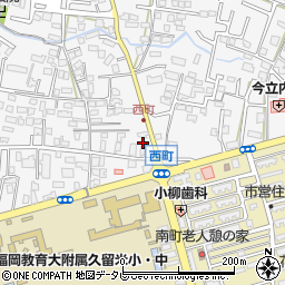福岡県久留米市西町223周辺の地図