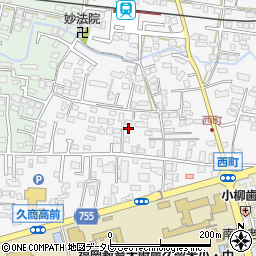 福岡県久留米市西町243周辺の地図