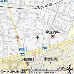 福岡県久留米市西町196周辺の地図