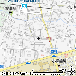 福岡県久留米市西町227周辺の地図