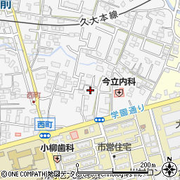 福岡県久留米市西町194周辺の地図